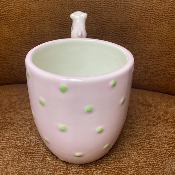 Global Design Connections pink/lime color Polka Dots pigs Coffee Mug 12oz - Picture 5 of 7